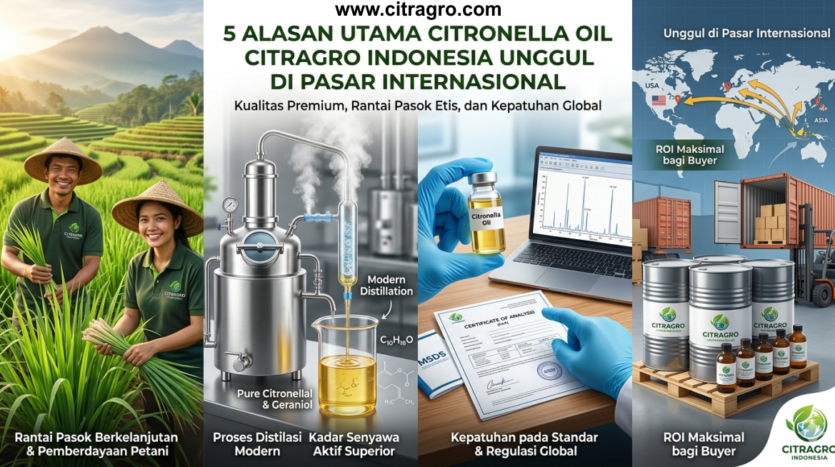 5 Alasan Utama Citronella Oil Citragro Indonesia Unggul dan Diminati di Pasar Internasional