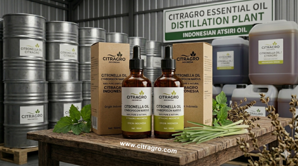 Citronella Oil Citragro Indonesia - Premium citronella essential oil bottle