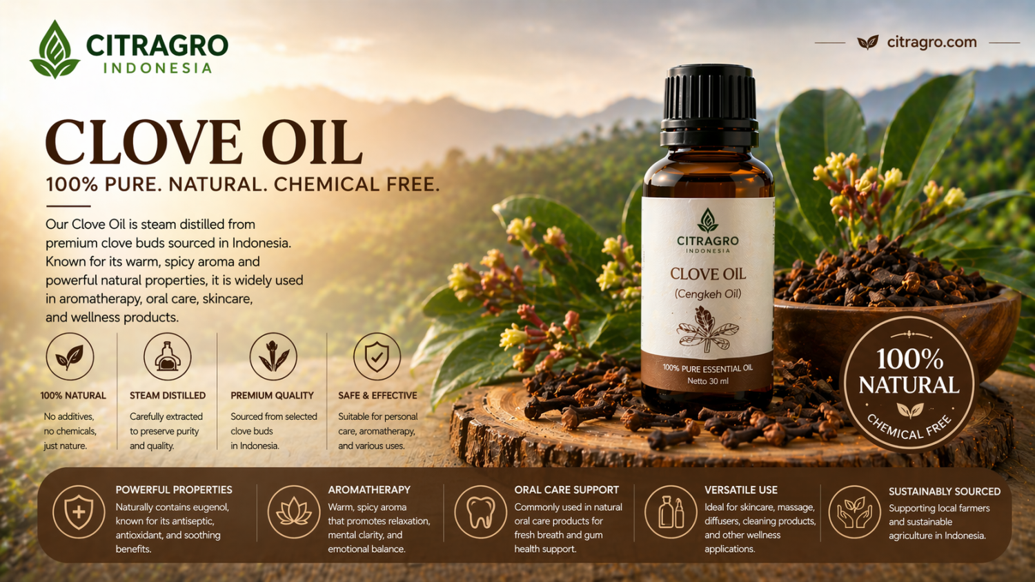 Clove Oil Citragro Indonesia Cover - Premium Indonesian Clove Oil