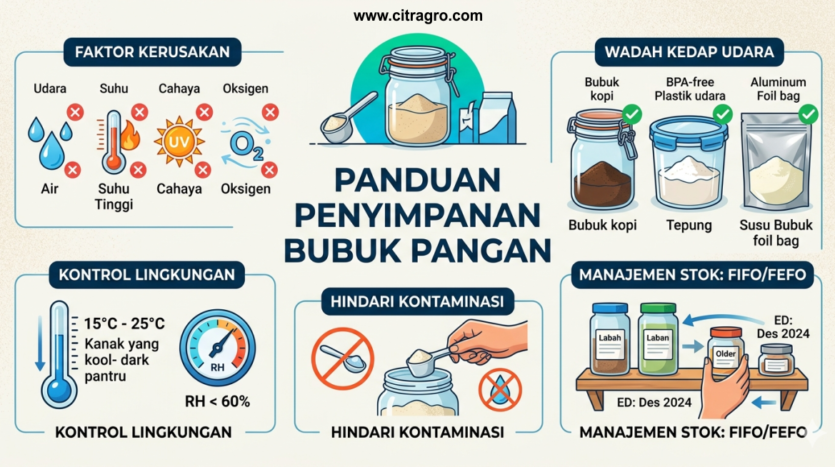 Panduan Teknis - Cara Penyimpanan Bubuk Pangan agar Masa Simpan Lebih Maksimal dari Citragro Indonesia