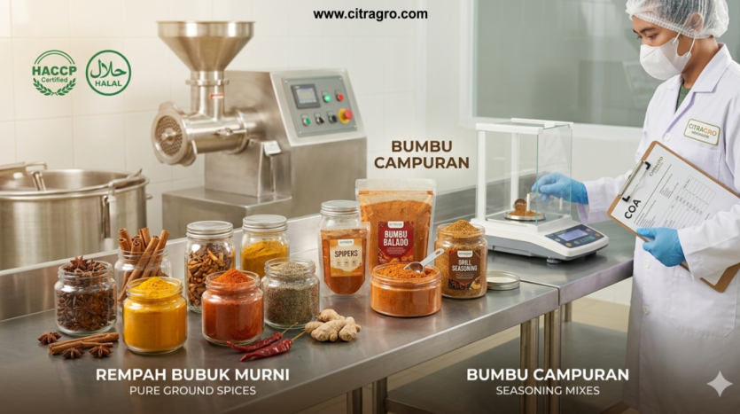 Rempah Bubuk Murni vs Bumbu Campuran - Panduan Strategis Pengadaan untuk Efisiensi Manufaktur dan Kualitas Produk - Citragro Indonesia