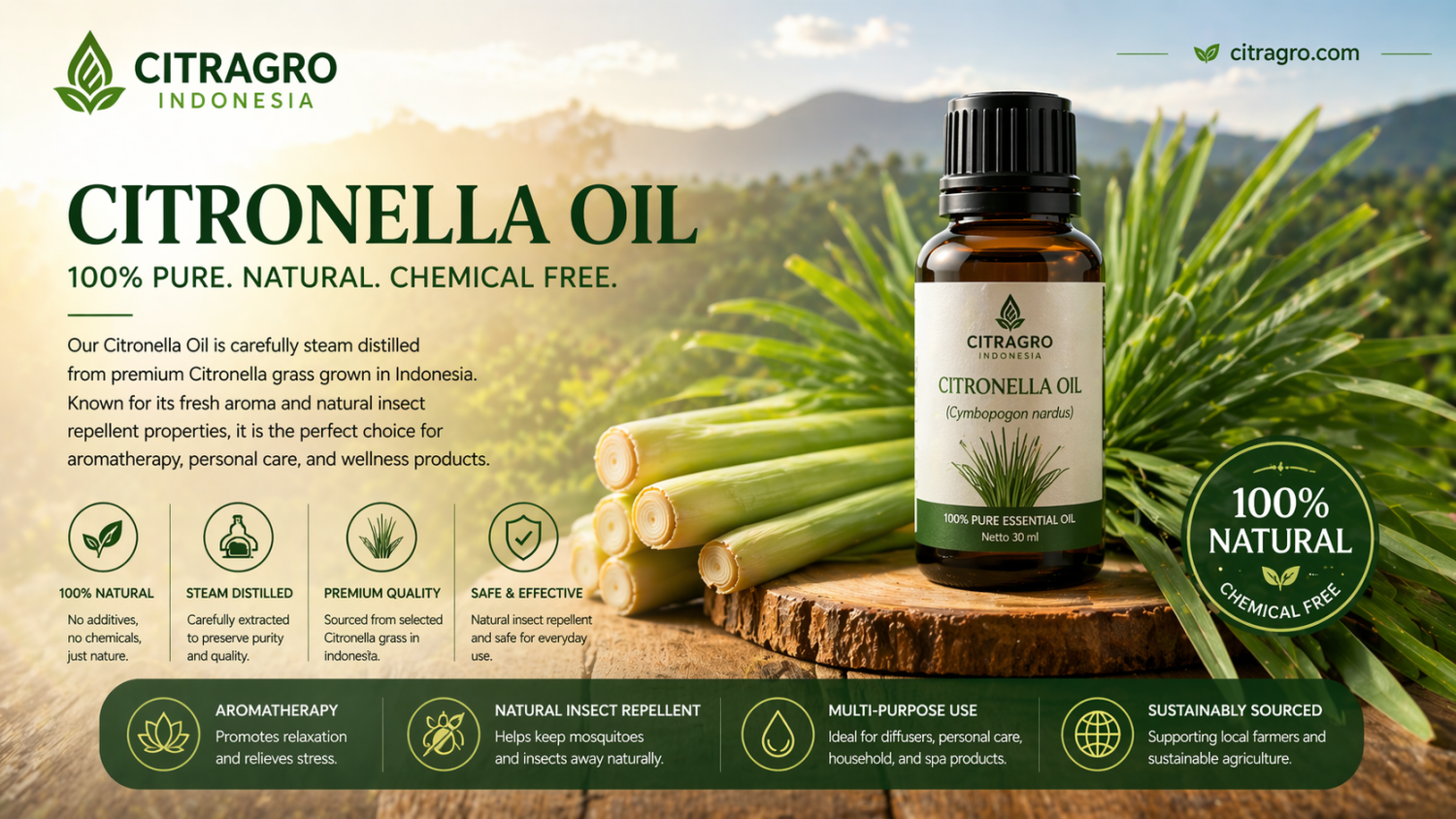 Citronella Oil Citragro Indonesia - Product Cover Image